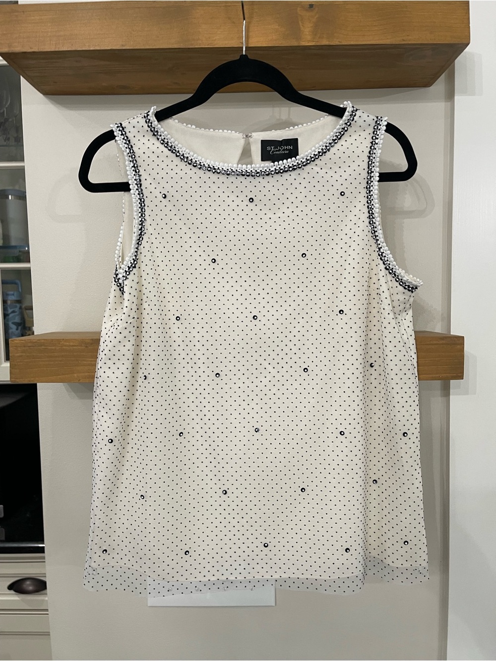 $450 St.John Couture embellished sleeveless top